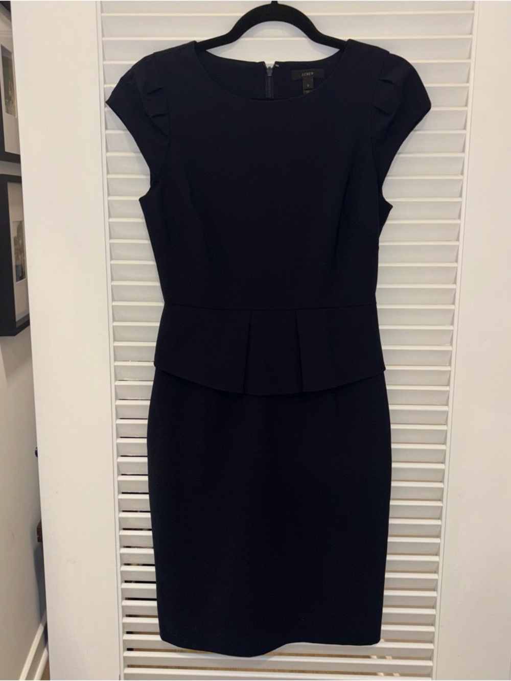 RESUME DRESS - Classic Black Peplum Sheath Dress - Brand: J Crew
